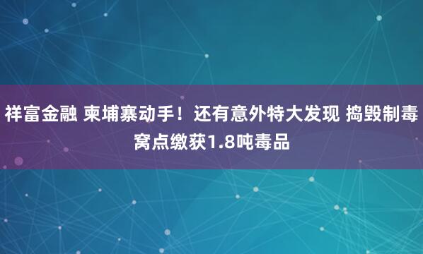 祥富金融 柬埔寨动手！还有意外特大发现 捣毁制毒窝点缴获1.8吨毒品